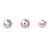 BEADIA Natural Half Drilled Pearl Beads White 7.5-8mm 8pcs AAAA Freshwater Cultured Loose Gemstone Beads for DIY Stud Earring Je