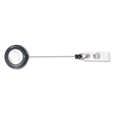 Advantus Deluxe Retractable Id Card Reel With Badge Holder - 12 / Box - Black