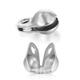 Mabor 100Pcs Crimping Beads for Jewelry Making, Silver Jewelry Crimp Beads Covers, Stainless Steel Bead Tip Knot Covers Fold Ove