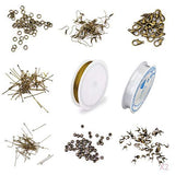 Trendivibe Jewellery Making Starter Kit Findings Elastic Cord Thread Antique Bronze