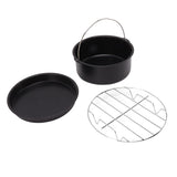 Air Fryer Cake Pan Accessories,Air Fryer Pizza Pan,Universal Stainless Steel Baking Cake Barrel Pizza Pan Grill Nonstick Coating