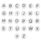 Magibeads 52Pcs 11.5mm Flat Round Letter Silicone Beads Alphabet White Silicone Beads 26 Styles A-Z Capital Letter Lanyard Bead 