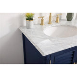 Elegant Decor Rhodes 30 Coastal Solid Wood Single Bathroom Vanity In Blue