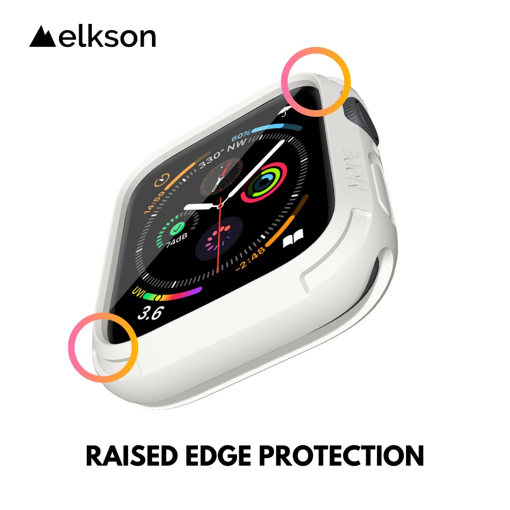 elkson Compatible with Apple Watch 44mm Bumper Case, Quattro Series Rugged Case for Apple Watch SE 2 and iWatch Series 6 5 4, Mi