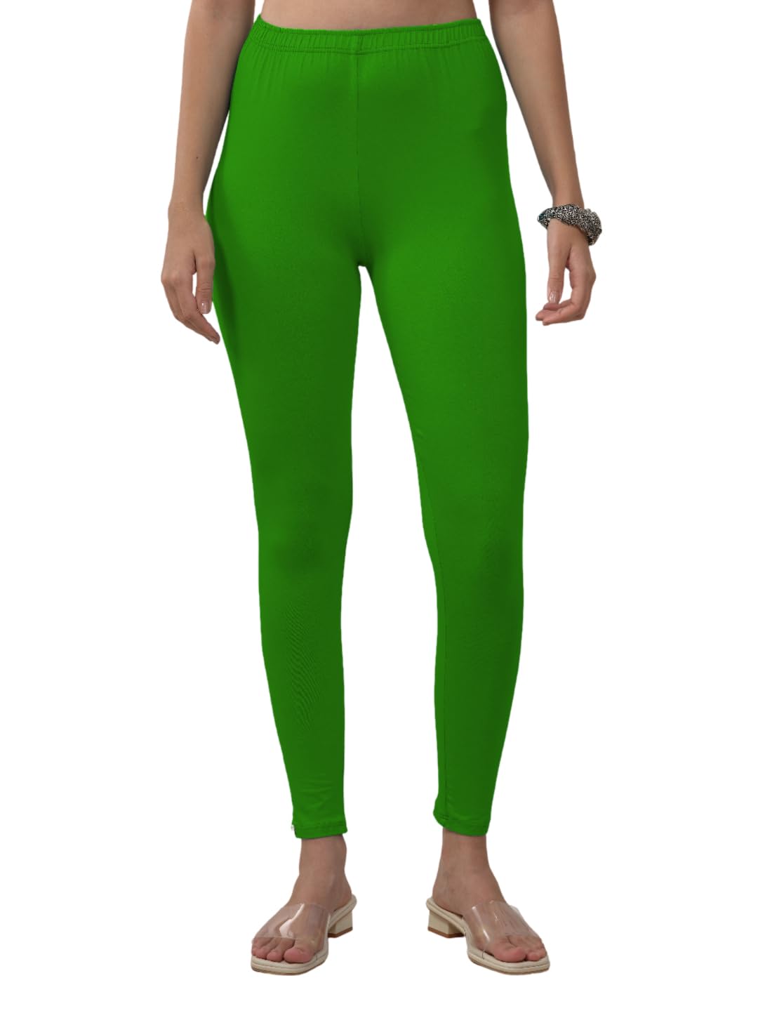 Lyra Women Solid Premium Cotton Ankle Length Leggings | Mid-Waist | Fashionwear