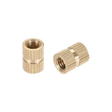 uxcell Knurled Insert Nuts, M5 x 10mm(L) x 7mm(OD) Female Thread Brass Embedment Assortment Kit, 30 Pcs