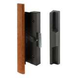 PrimeLine C 1126 Black Diecast Sliding Door Handle with Wood Handle, (Single Pack)