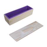 TRENDIVIBE Rectangular Silicone Mould Wooden Box Silicone Soap Loaf Mould for DIY Craft Violet