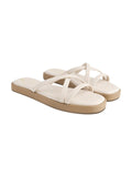 Shoetopia Cross Strap Cream Flats For Women & Girls /Eu39,Cream,6,B0F3181DDM