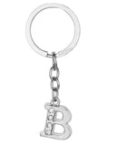 Caristo English Alphabet Letter B (Kc3) Silver Metal Name Keychain For Car Bike Men Women Kids