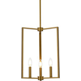 Elegant Lighting Living District Vino 3-Light Mid-Century Metal Pendant In Brass