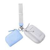 Ecomistiq Keychain Wristlet Wallet Waterproof Bag Purse For Dating Backpacking Blue Gray