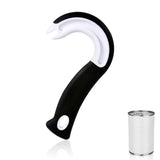 Easy Open Ring Pull Can Opener, J Hook Can Opener Pull Tab No-Slip Rubber Grip Jars Can Lid Lifter Manual Ring Top Soda Tin Bott
