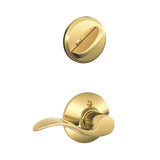 Schlage F59 ACC 605 LH Accent Interior Left-Handed Lever with Deadbolt, Bright Brass (Interior Half Only)