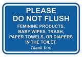 All Quality classic Framed Please Do Not Flush Thank You Bathroom Etiquette Sign - 5 x 7 (Blue)