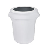 YOUR CHAIR COVERS 32 Gallon Stretch Spandex Fitted Trash Can/Waste Container Cover White