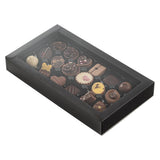 Restaurantware Sweet Vision 10 x 5.7 x 1.6 Inch Rectangle Candy Boxes 10 Disposable Bakery Gift Boxes - 18 Compartments With Sli