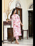 Anni Designer Women'S Cotton Blend Printed Straight Kurta With Pant Pack Of 2 (Combo-Azrak Pink -Ps Pink_S_Multi_Small),Black,S,Cotton Blend,Combo-Azrak Pink -PS Pink_037,