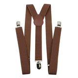 Accery Adjustable Elastic Y Back Style Suspenders For Men And Women (Brown)