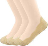 Plumbury WomenS/GirlS AntiSkid Lace No Show Socks/Footie/Sock Liner/Foot Cover (Pack Of 3) Beige