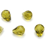 50pcs Adabele Austrian 10mm Faceted Teardrop Crystal Beads Khaki Green Compatible with 5500 Swarovski Crystals Preciosa