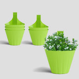 Yuccabe Italia Shera Kangaroo 7 Inch Hanging Planters For Balcony Pack Of 6 Plastic Railing Planters Flower Hanging Pots For Hom