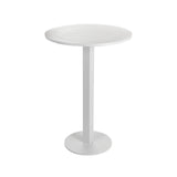 Benjara Keli 43 Inch Outdoor Bar Table, White Aluminum Frame, Foldable Design