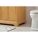 Elegant Decor Americana 60 Aluminum Mdf Double Bathroom Vanity In Natural Wood
