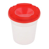 deziine Plastic Painting Brush and Water Holder Cup with Lid (Transparent) Set of 2