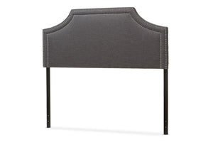 Baxton Studio Avignon Upholstered Queen Headboard In Dark Gray