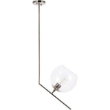 Living District Indoor Modern Home Decorative Bright Ceiling Ryland 1 Light Chrome And Clear Glass Pendant