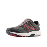 New Balance Men's 410 V8 Trail Running Shoe, Blacktop/Neo Flame/Shadow Grey, 9.5 M