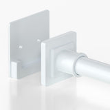 UIOSANRT White Shower Curtain Rod 31-55 inches with Holders, Stainless Steel Shower Rod & Tension Rod, Adjustable Tension Shower