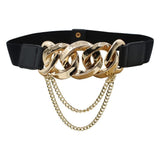 Vichip Metal Chain Buckle Skinny Stretch Adjustable Waist Belt Stylish Design Ladies Womens Waist Belts KanduroBelt For Fancy G