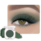 WanTuoluo Forest Green Matte Eyeshadow Palette for Women, Single Monochrome Eye Shadow Makeup, Shiny Pressed Powder, Blendable N
