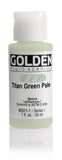 Fluid Acrylics by GOLDEN, Titan Green Pale, 1 fl. oz. Bottle, Professional Acrylic Paint, Opaque