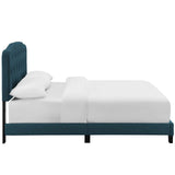 CasaFoyer Amelia Full Bed | Luxurious Chic Design | Polyester Upholstery | Button-Tufted Headboard | Solid Wood Construction | Non-Marking Wood Legs | Maximum Support | Elegant Curves | Opulent Appearance