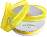 Homeford Satin-Edge Sheer Organza Ribbon, 5/8-inch, 25-Yard, Canary Yellow