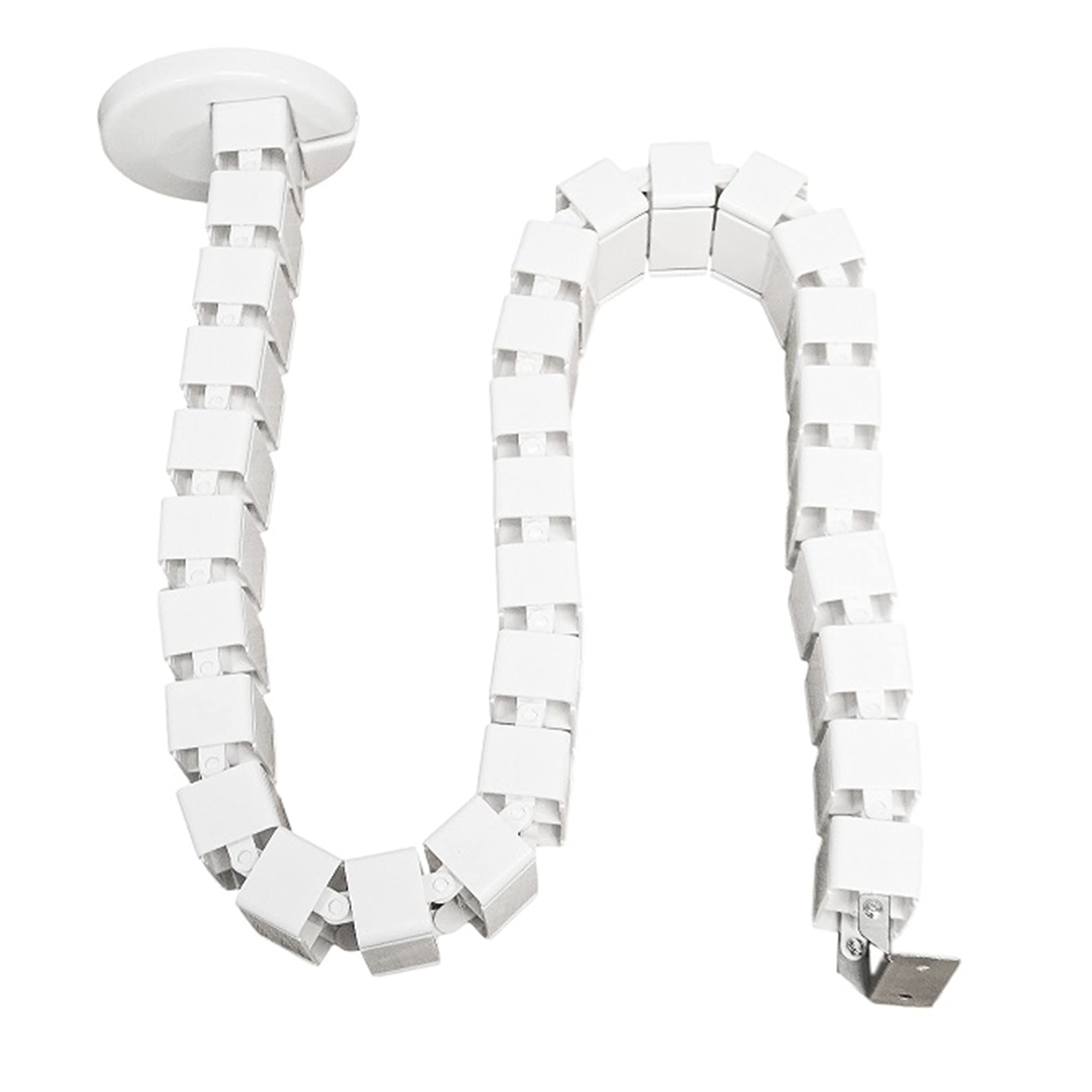 Progressive Automations Heavy Duty Adjustable Cable Management Snake. Standing Desk Accessories. Cable Management Organizer - Wh