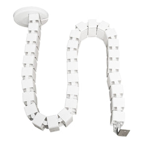 Progressive Automations Heavy Duty Adjustable Cable Management Snake. Standing Desk Accessories. Cable Management Organizer - Wh