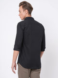 Gosriki Men'S Cotton Blend Solid Slim Fit Casual Full Sleeves Shirt (Rikk-Black-Nw-Gs_Xl_Black_X-Large),Black,,B0BW9NS61C