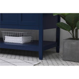 Elegant Decor Aubrey 60 Steel And Solid Wood Double Bathroom Vanity In Blue