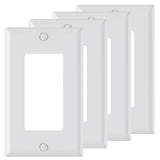 AIDA 1-Gang Standard Light Switch Cover Plate, Decorative Outlet Covers, Glossy White, 4-Pack Unbreakable Polycarbonate Wall Pla