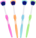 Zabb Argot Premium Silicone Tongue Scrapper With Food Grade Silicon Bristles With Long Handle Pack Of 4