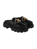Shoetopia Front Buckle Detailed Black Loafers For Women & Girls /Uk4-Eu37,Black,4,B0CHVVV8CH