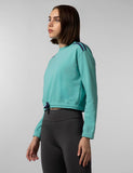 Fyltr Women'S Round Neck Drop Shoulder Sweatshirt - Full Sleeve | Elasticated Waist & Cuff | Boxy Fit | Stripe Detailing Tropical Teal,Tropical Teal,Tropical Teal,Xl
