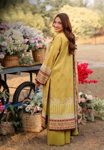 Anni Designer Women'S Rayon Viscose Printed Straight Pakistani Suits For Women Kurta Set (Zakariya Yellow_S_Yellow_Small),Yellow,S,Rayon,Regular,