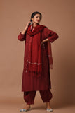 Gosriki Women'S Rayon Blend Straight Solid Kurta With Pant & Dupatta (Parekh Maroon-Gs_Xxl_Maroon_Xx-Large),Maroon,2,B0DP2CHLQ9