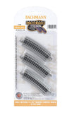 Bachmann E-Z Track Half Section 11.25 Radius Curved Track (6/Card) N Scale