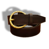 Urbanity WomenS Horseshoe Brown Golden Buckle Pu Leather Waist Belt (34, Brown Golden)
